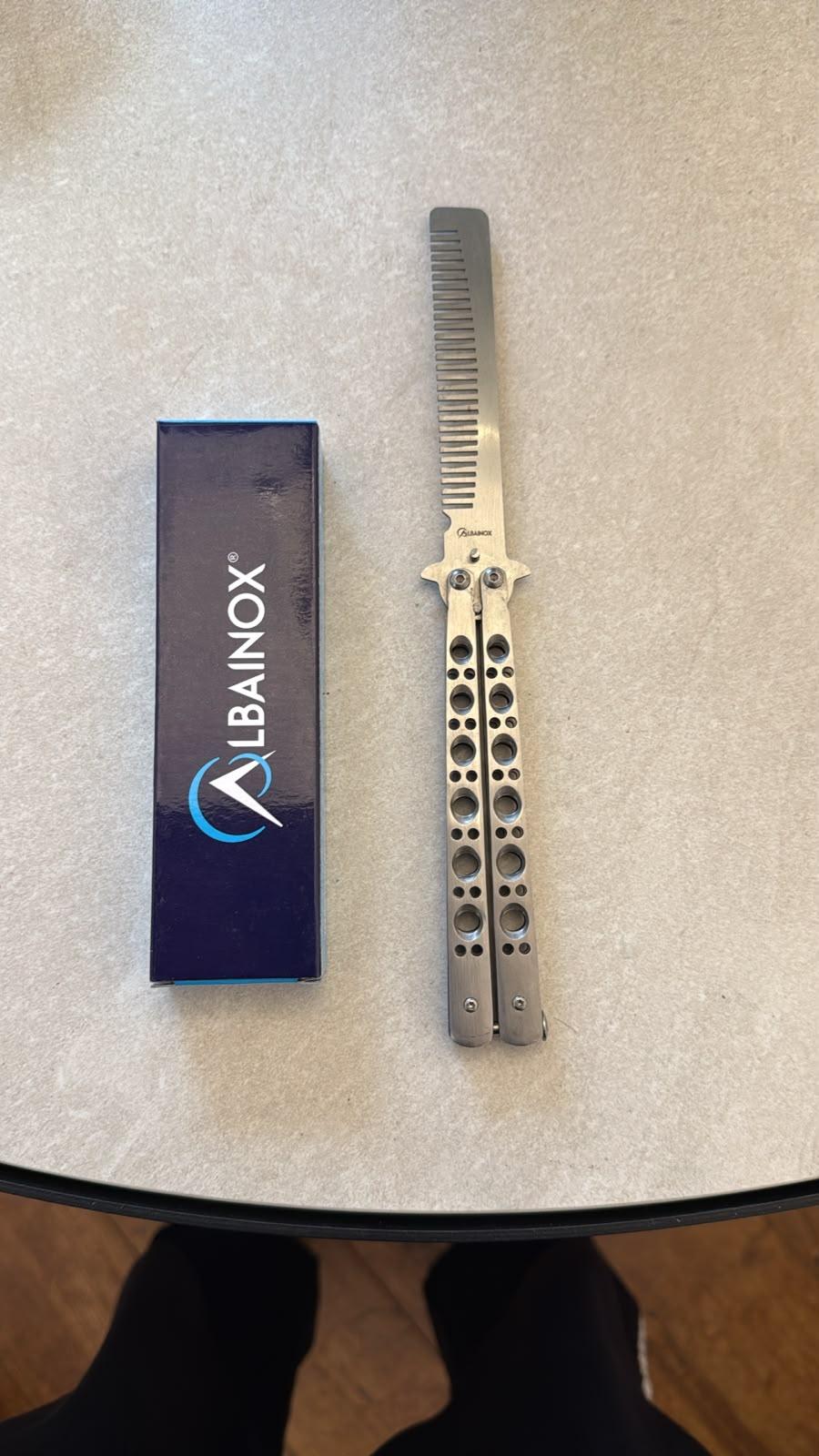 Albainox Silver Ornate Butterfly Knife