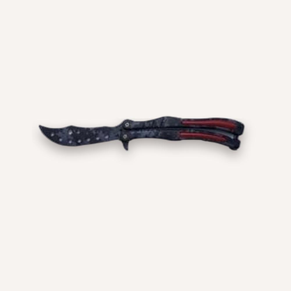 Butterfly Knife — Black Skeleton Handle