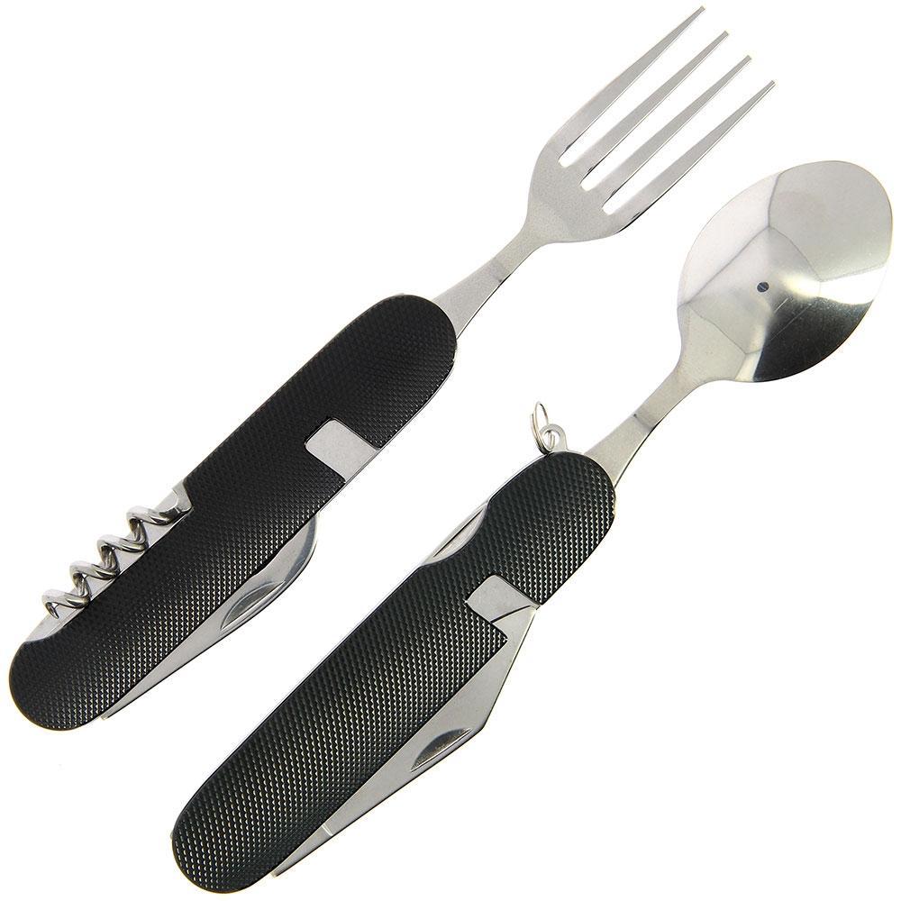 Camping Multi-Tool Utensil (Fork, Spoon, Knife, Opener, Corkscrew)