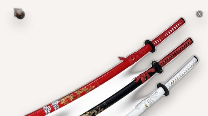Dragon-Pattern Katana - Fixed-Blade Display Sword