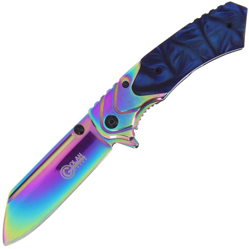 Golan Rainbow Stiletto Folding Knife