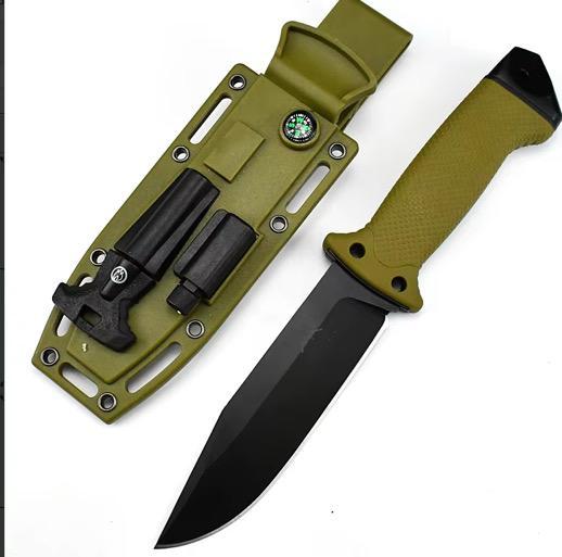 Olive Drab Survival Knife with Firestarter Handle