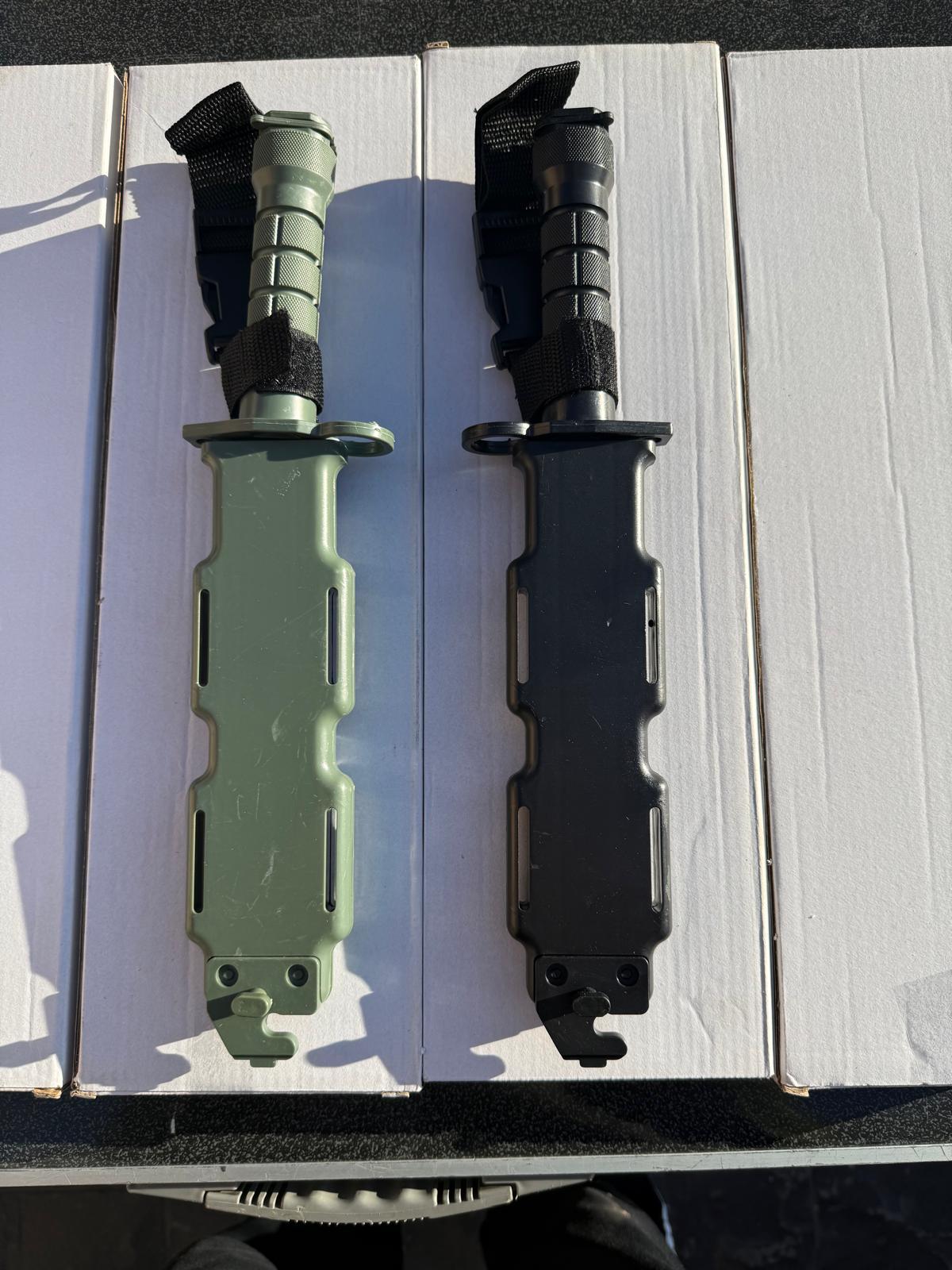 Olive Green Bayonet-Style Fixed-Blade Knife (Pack of 2, Sold Individually)