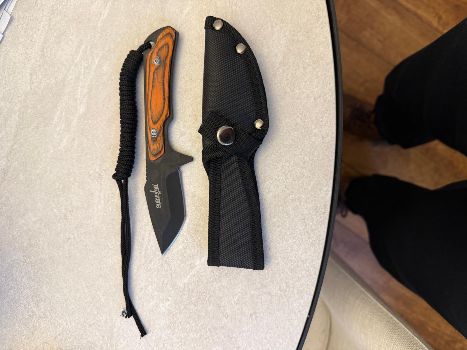Orange/Black Boot Knife with Sheath