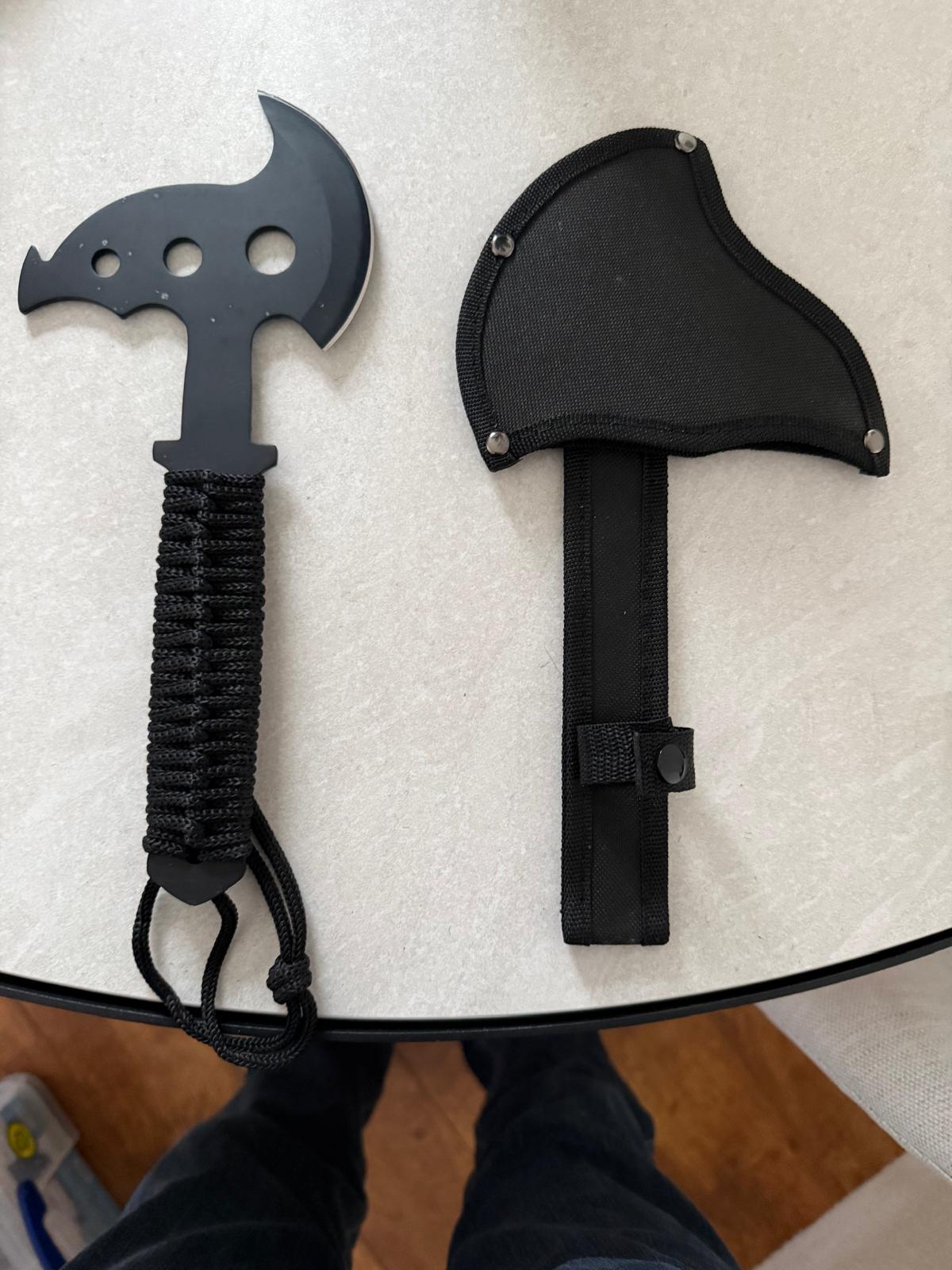 Paracord-Handle Tactical Axe with Sheath