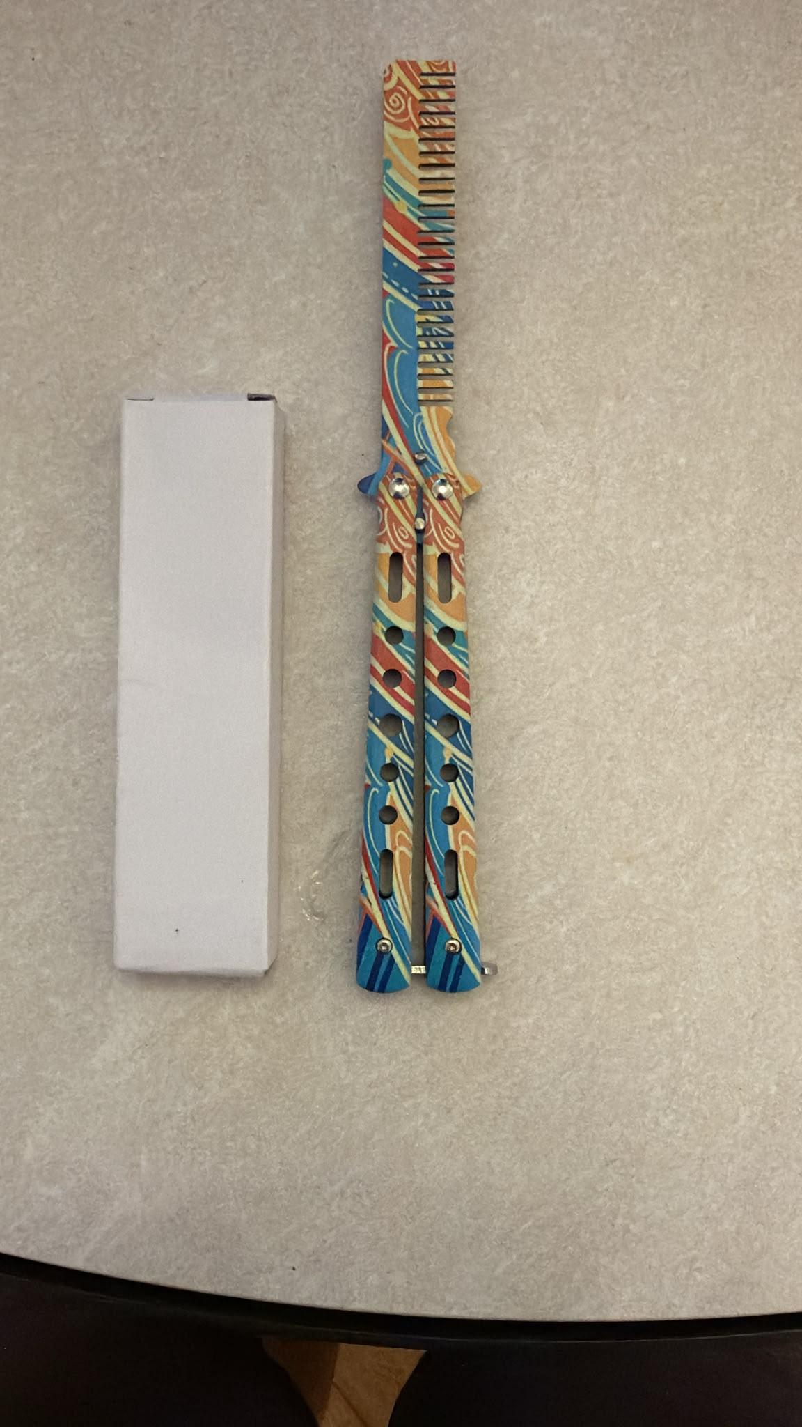 Rainbow Titanium Fixed-Blade Knife (Boxed)