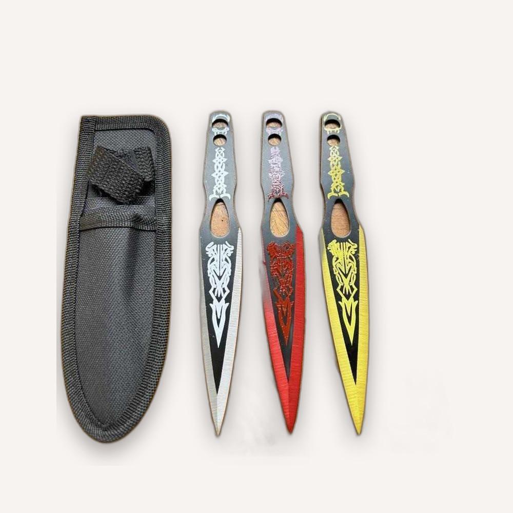 Throwing Knife Set — Tribal Pattern (3pc, 180g)