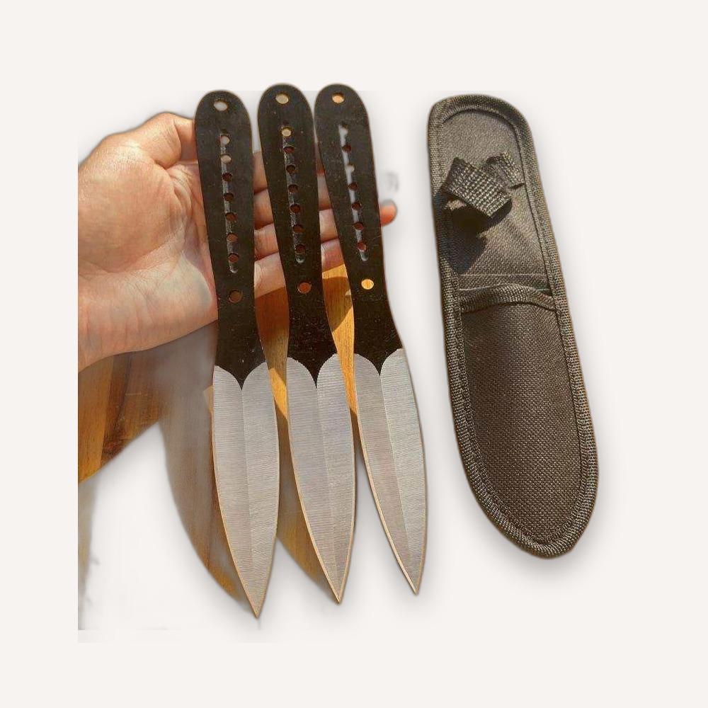 Throwing Knife Set — Black Handle (3pc, 257g)