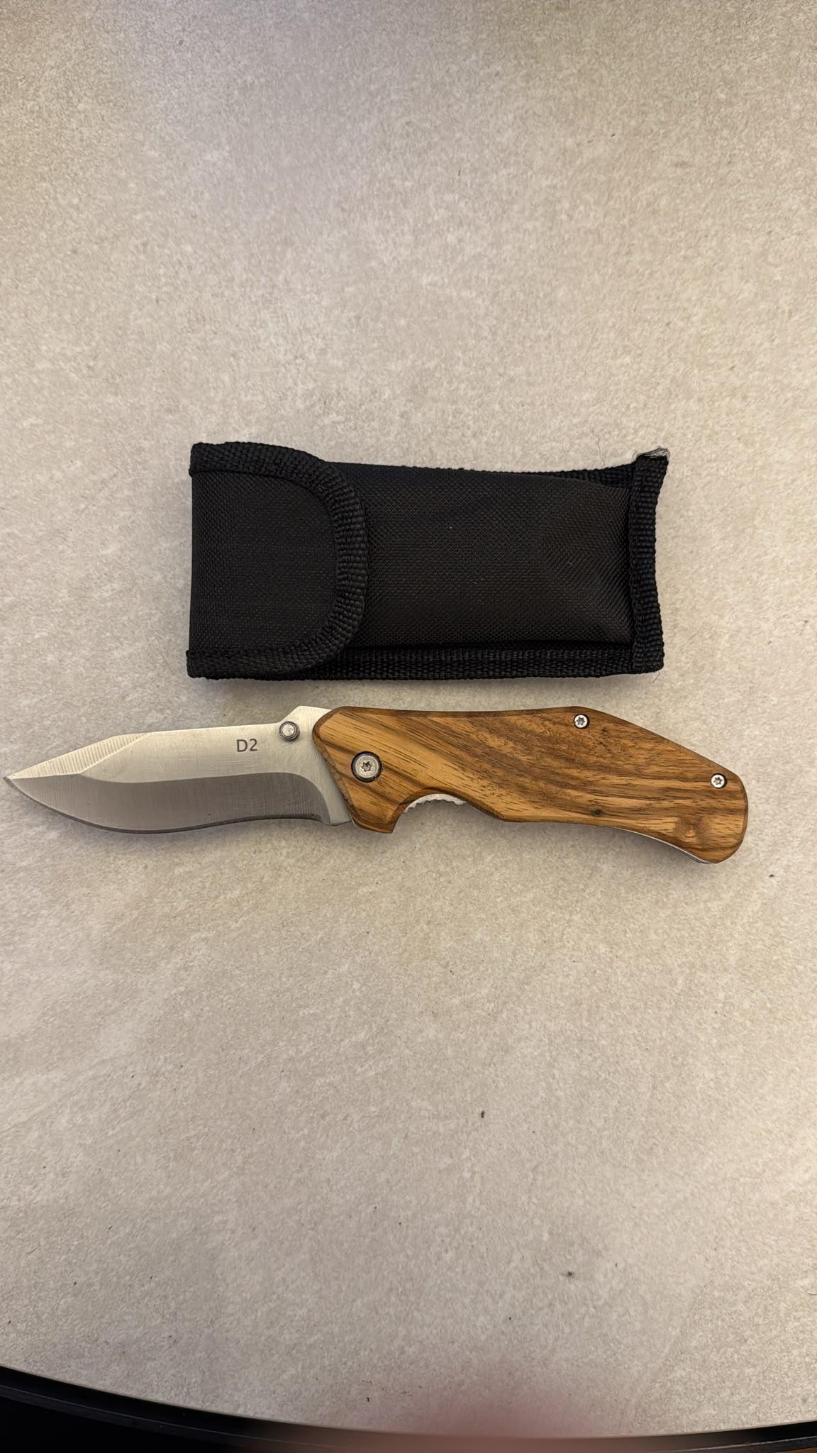 Wood-Handle EDC Folding Knife