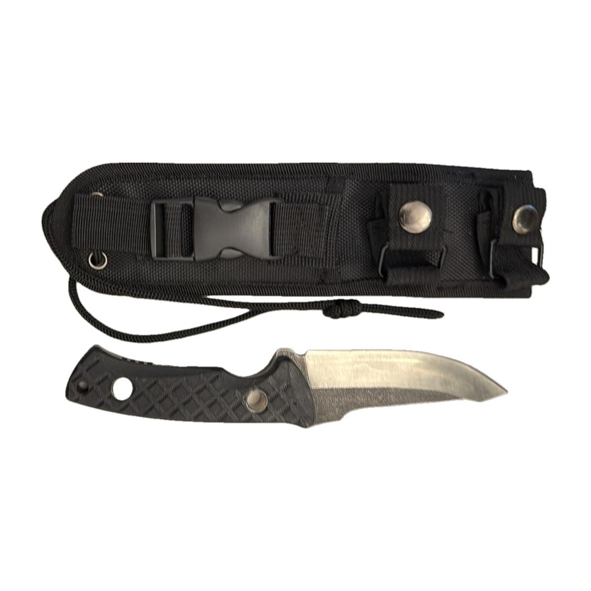 Black Everyday Fixed-Blade Knife with Sheath (Clip)