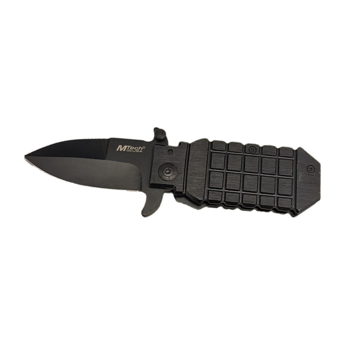 Black Textured-Grip Everyday Folding Knife