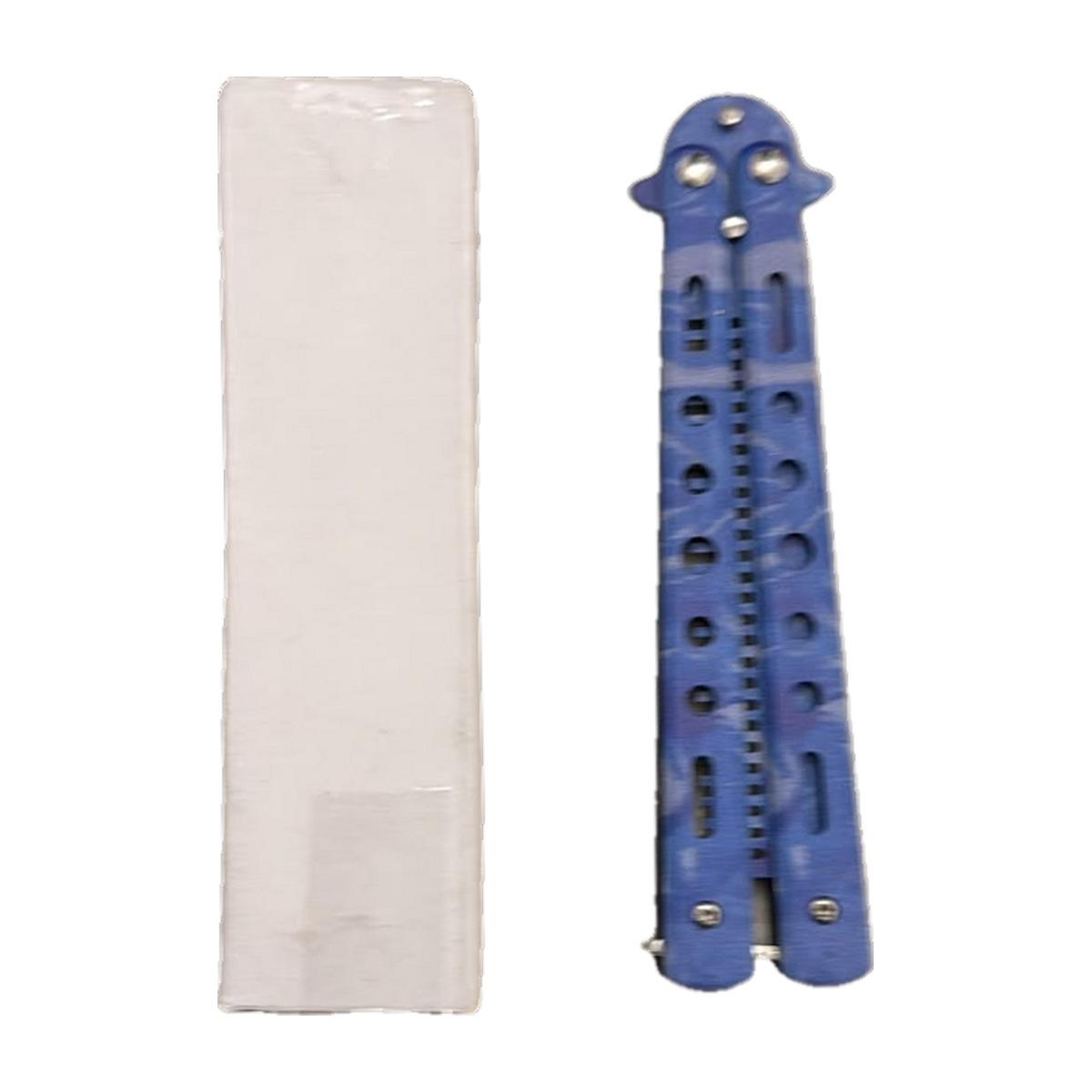 Blue-Handle Folding Knife with Clip