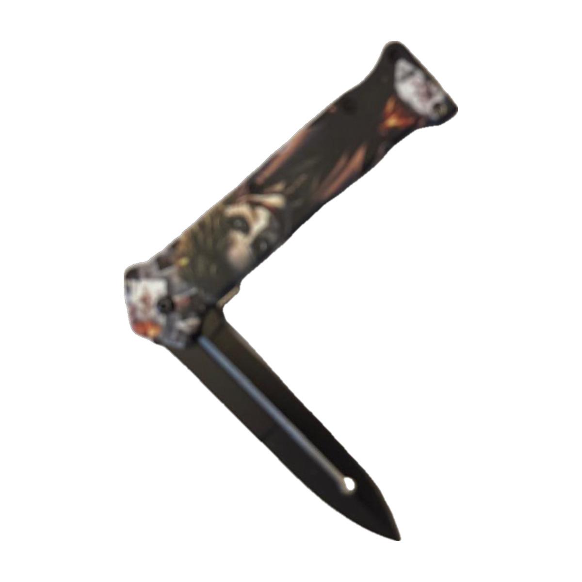 Joker-Style Graphic Slim-Profile Knife (Red/Black)