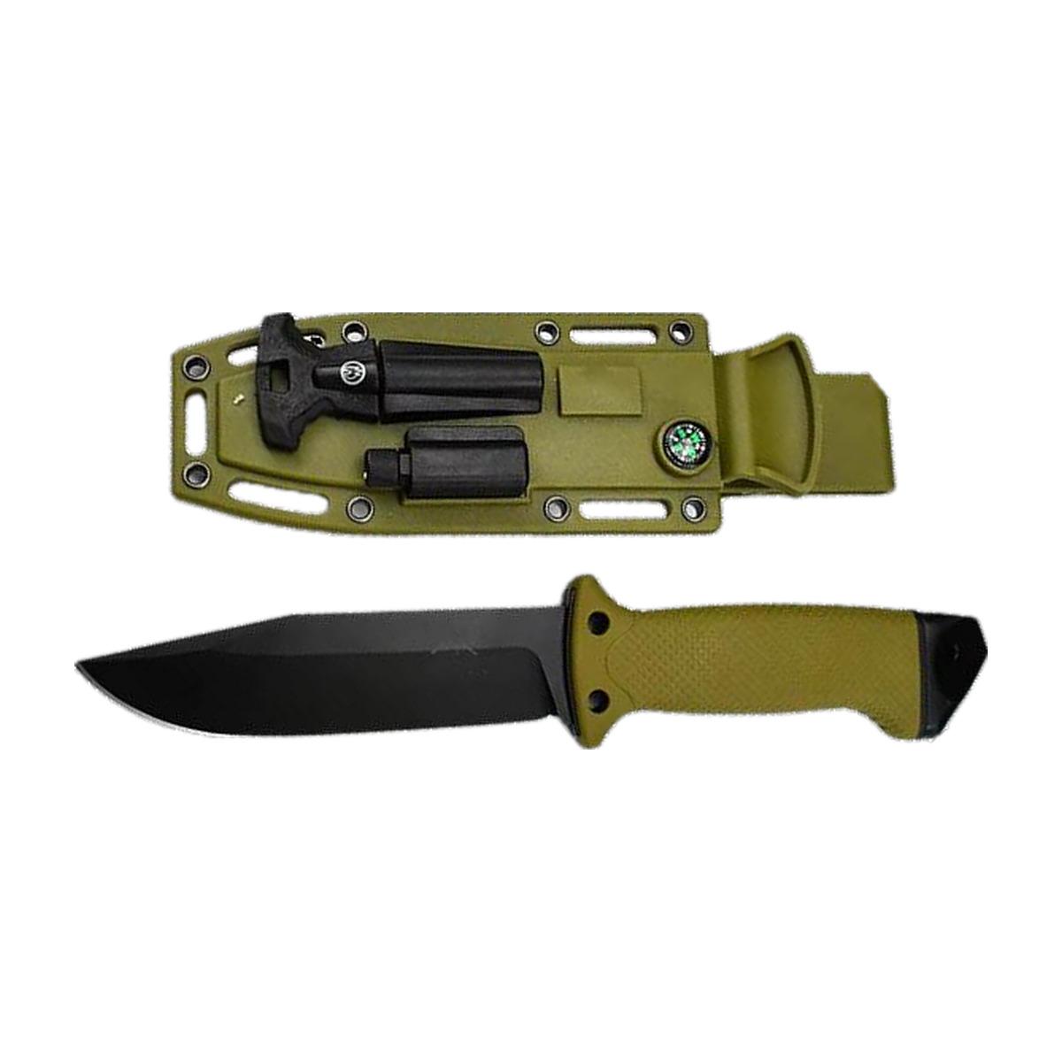 Olive Drab Camping Knife with Firestarter Handle