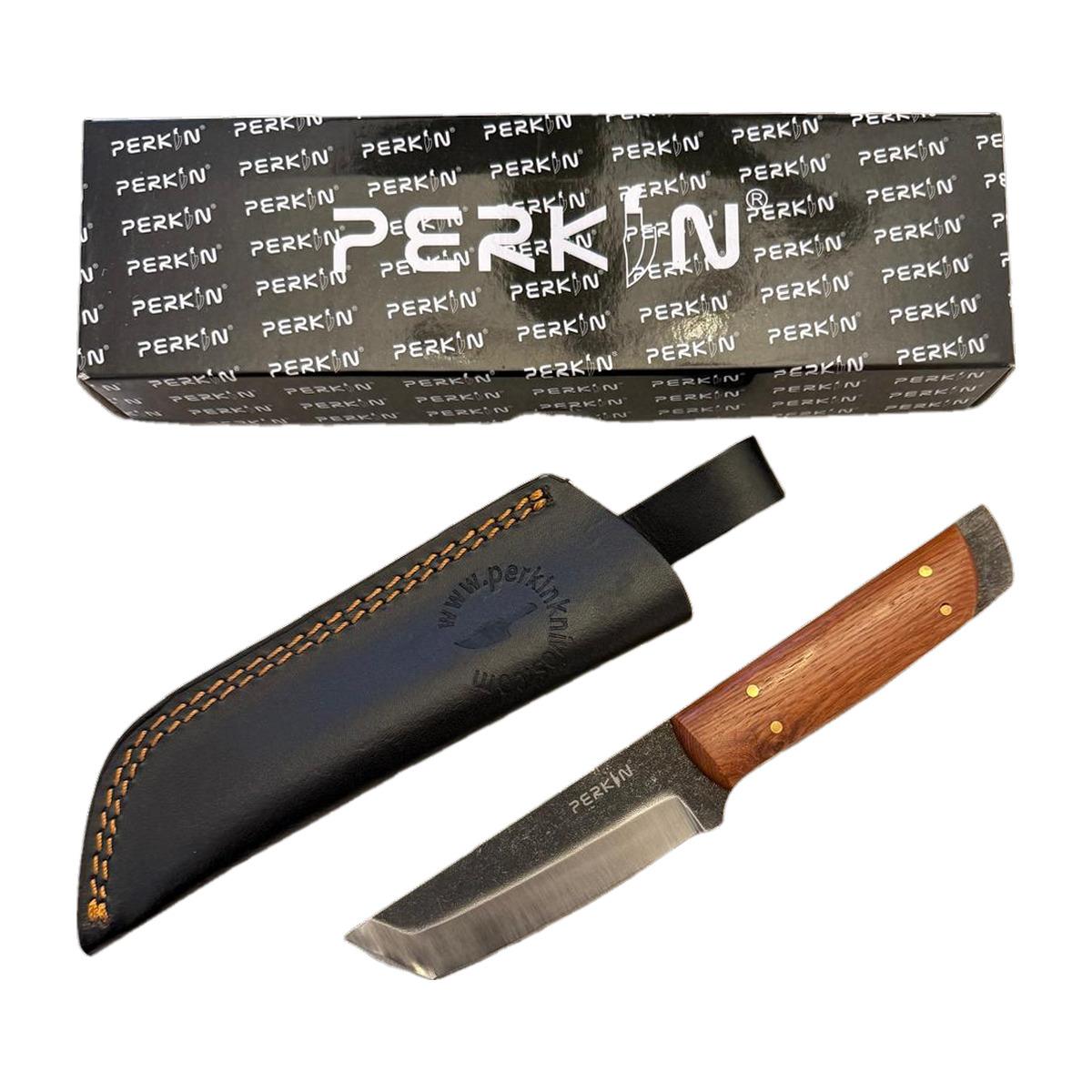 PERKIN Orange Wood-Handle Outdoor Knife