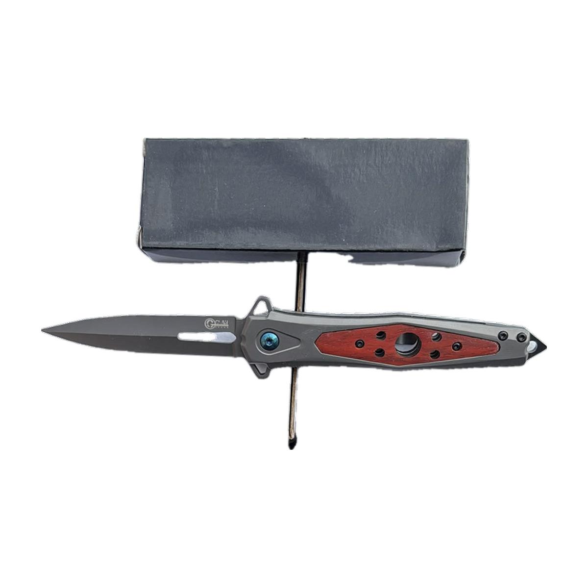 Red Gothic-Print Slim-Profile Knife