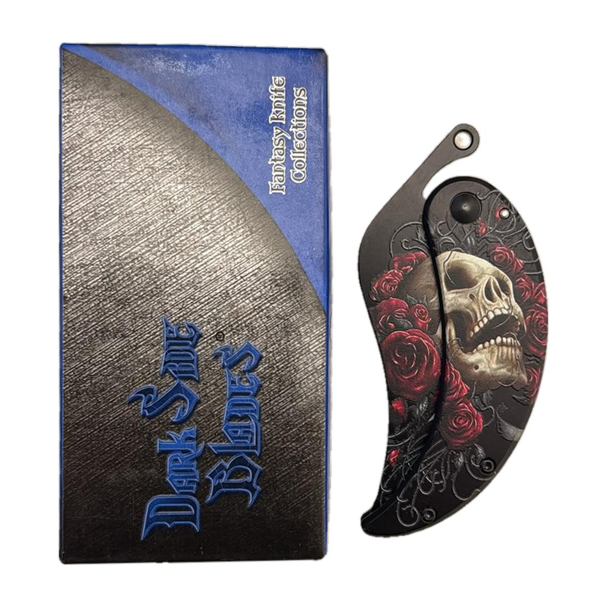 Tan Line Knives Red Camo Gothic Curved-Blade Folder (Boxed)
