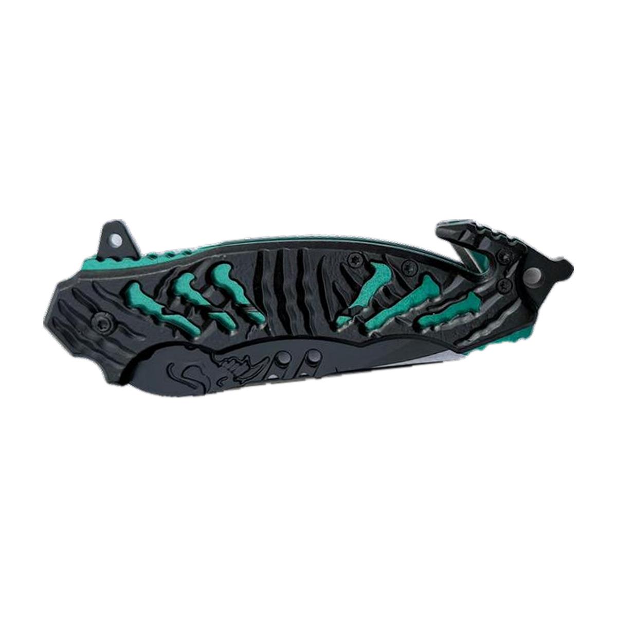 Teal/Blue Wing-Shaped Novelty Slim-Profile Knife