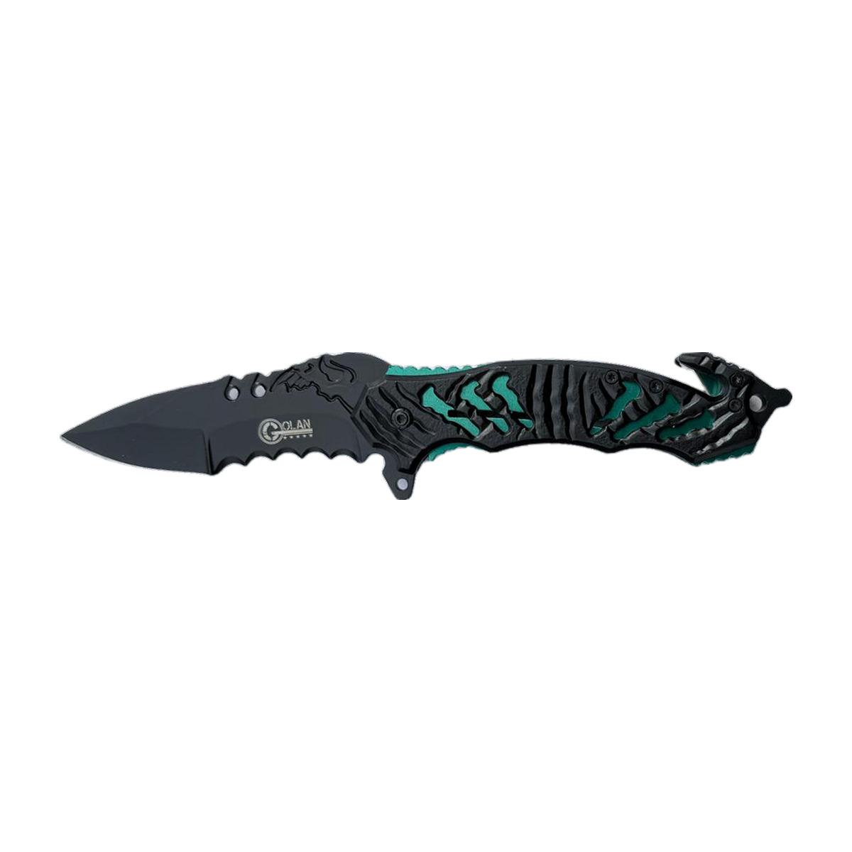Teal/Green Gothic-Print Slim-Profile Knife