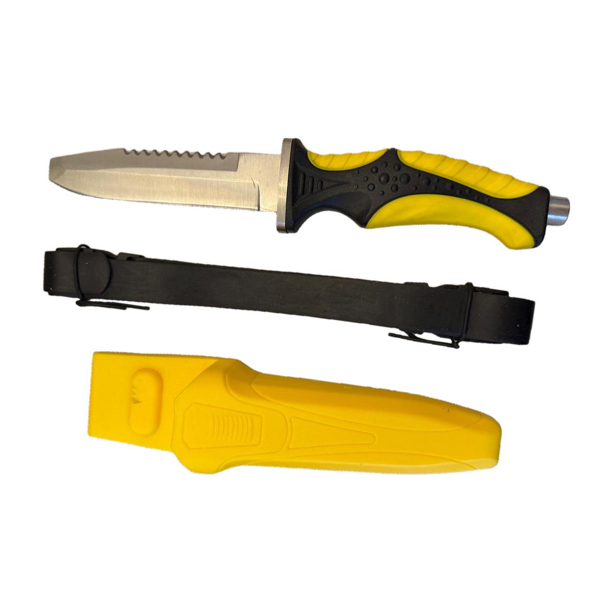 Yellow/Black Dive Camping Knife with Sheath